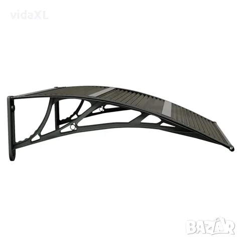 vidaXL Сенник за врата, черен, 80x75 см, поликарбонат, снимка 5 - Врати за баня - 56146255