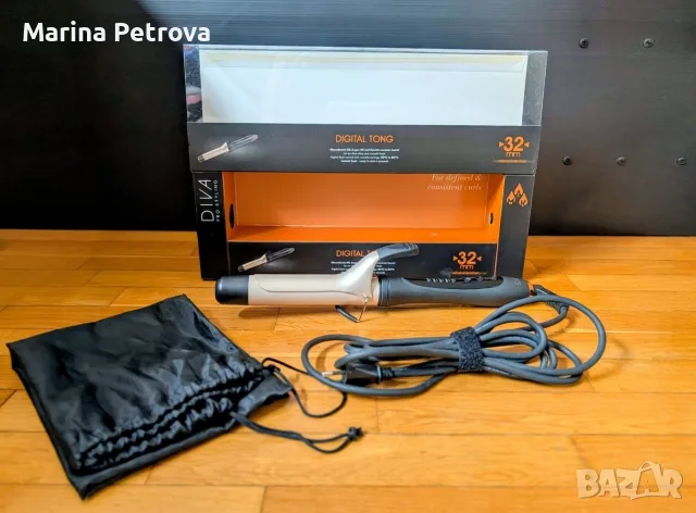 Професионална цилиндрична маша Diva Pro Digital Tong 32мм, снимка 4 - Маши за коса - 55804062