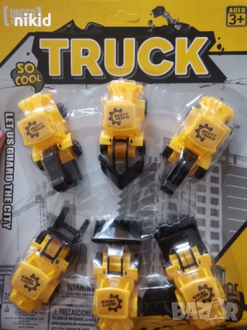 6 бр Багери багер кран строителни машини подвижни гуми пластмасови PVC фигурки за игра декор торта , снимка 9 - Фигурки - 23257280