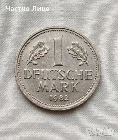 UNC 1 DEUTSCHE BUNDES MARK 1982 D  1 германска марка , снимка 2 - Нумизматика и бонистика - 55793178
