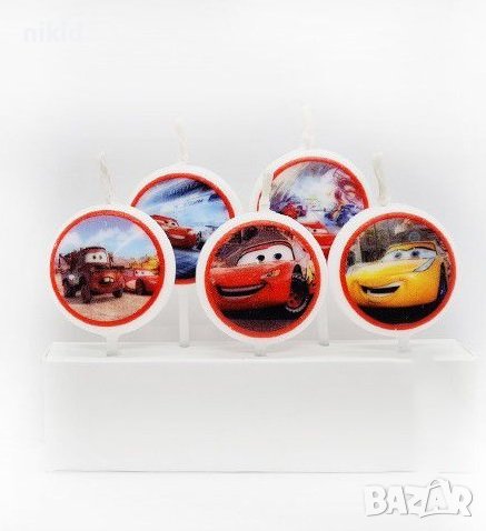 5 бр свещи свещ Макуин Маккуин колите McQueen cars за торта Рожден ден детско парти