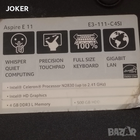 Aser aspire E3-111-C4SI, снимка 5 - Лаптопи за дома - 52541441