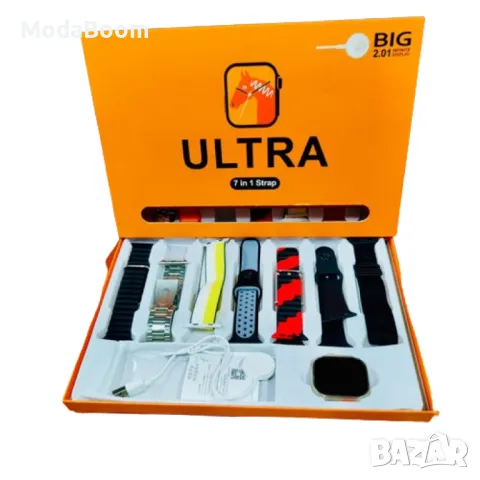 Смарт часовник 7 в 1 Ultra 2.01, снимка 4 - Мъжки - 48699224