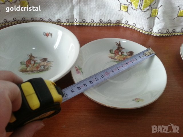 Български порцелан детски комплект за хранене , снимка 3 - Антикварни и старинни предмети - 41618299