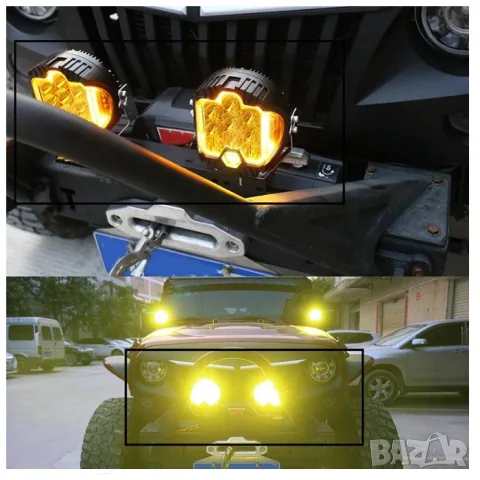 Кръгъл LED прожектор 160 mm с мигач, снимка 2 - Аксесоари и консумативи - 55864050