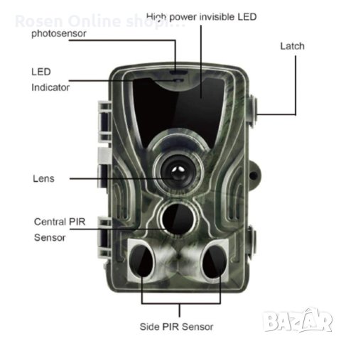 Ловна камера HC-801A с невидима подсветка и 20 Mpx, снимка 13 - Екипировка - 41451038