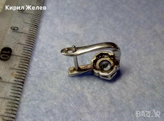 СКЪПОЦЕННА СРЕБЪРНА ОБЕЦА РОДИРАНО СРЕБРО 925 АНГЛИЯ с ЮВЕЛИРНО ФАСЕТИРАНИ ЦИРКОНИ 34330, снимка 11 - Обеци - 50542259