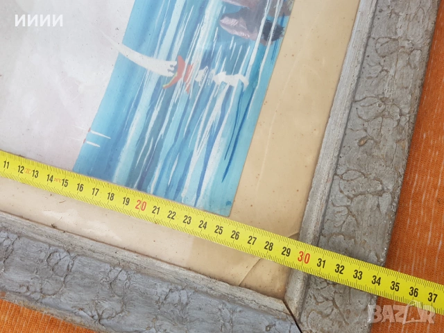 Картина акварел в рамка, снимка 4 - Картини - 53381477
