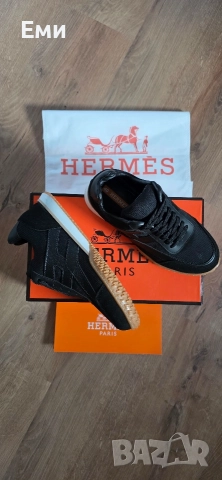 Hermes Bouncing Sneakers Естествена кожа и велур мъжки обувки сникърси , снимка 4 - Спортни обувки - 52755746