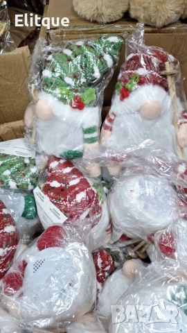 Светеща коледна играчка – Декорация с LED осветление и плетена шапка, снимка 6 - Декорация за дома - 52635247