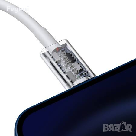 Кабел Baseus,USB-C, Lightning Cable PD, 20W, 1.5m, бял, снимка 5 - USB кабели - 36336998