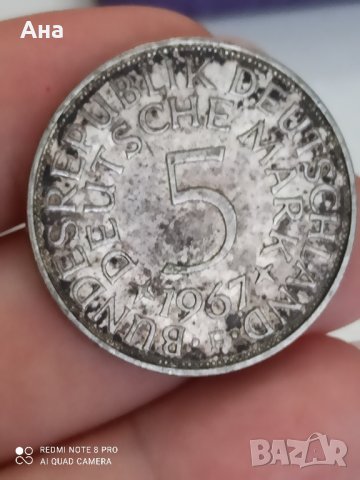 5 марки 1967 г сребро Германия F

, снимка 4 - Нумизматика и бонистика - 41664914