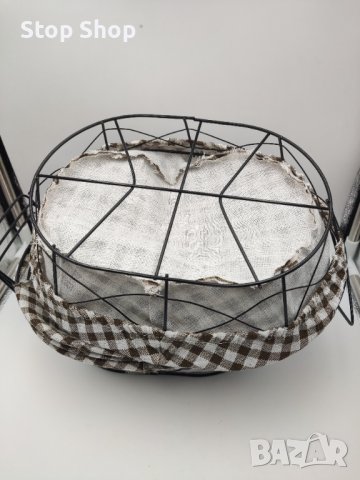 Метален поднос панер с текстил , снимка 2 - Декорация за дома - 41480992
