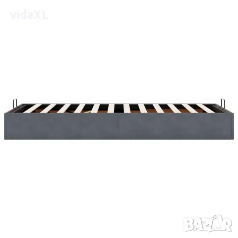 vidaXL Османска рамка за легло без матрак, тъмносива, 90x200см, кадифе, снимка 8 - Спални и легла - 56146978