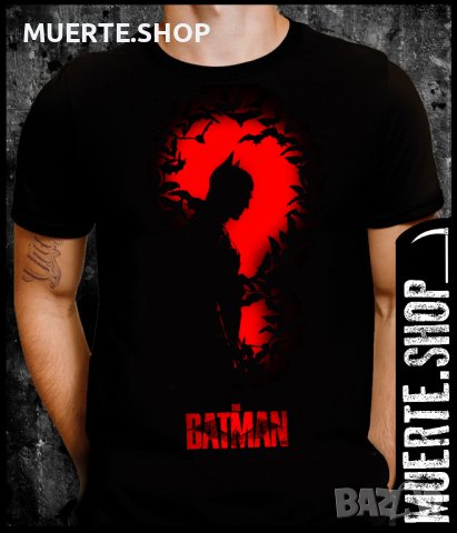 Черна тениска с щампа BATMAN 2022 QUESTION, снимка 1 - Тениски - 40952363