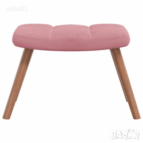 vidaXL Люлеещ се стол с табуретка, розов, кадифе, снимка 5 - Столове - 56146927