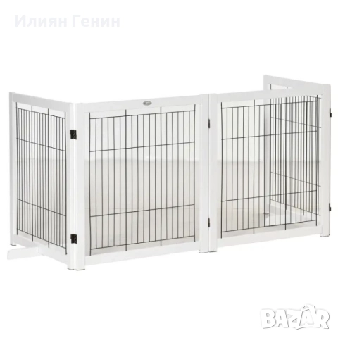 PawHut Дървена предпазна врата за кучета, снимка 4 - За кучета - 52338835