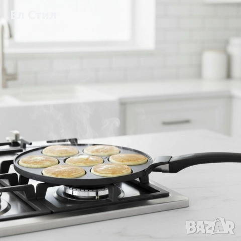 Тиган за 7 палачинки Ø28 см Cheffinger – мраморно незалепващо покритие, индукционен, снимка 2 - Съдове за готвене - 53573311