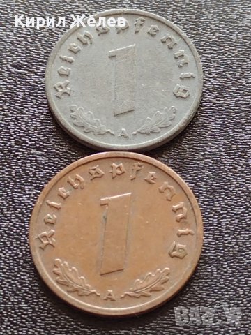 Две монети 1 райхспфенинг 1939г. / 1 райхспфенинг 1943г. Трети райх с СХВАСТИКА редки 14742