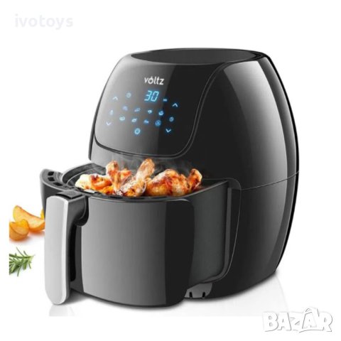 Фритюрник с горещ въздух Air Fryer Voltz/Rosberg V51980F, 1800W, 6.0 литра, Черен