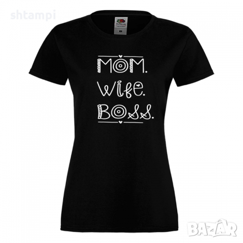 Дамска тениска Mom Wife Boss,Празник на Майката,Подарък,Изненада,Рожден Ден, снимка 9 - Тениски - 36297250