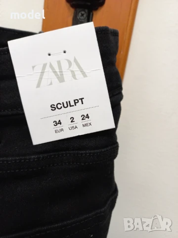 Дънки ZARA  нови с етикет 34 номер Черни , снимка 3 - Дънки - 50498348