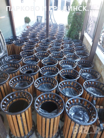 Парков,градински кош,с върешно поцинковано тяло и пепелник, снимка 5 - Други - 49309678