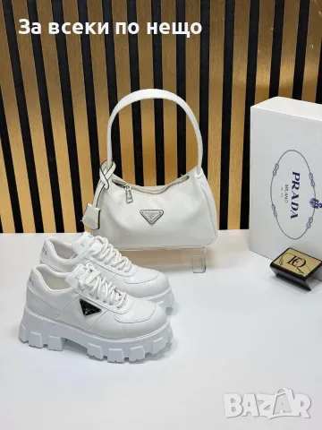 Prada Дамски Маратонки👟Дамски Спортни Обувки Прада - Бели Или Черни Код SEM-242, снимка 5 - Маратонки - 55776537