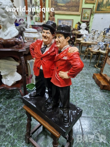 Чудесна антикварна английска фигура Лоръл и Харди , снимка 5 - Антикварни и старинни предмети - 53249133