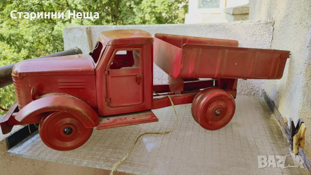 РЕДКАЖ Стар Метален Камион СИМ 1959г. Първия Модел Със Изцяло Метални Гуми Метално камионче , снимка 4 - Колекции - 41912703