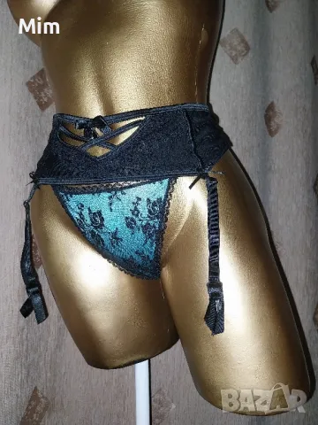 M/L Черен колан с жартиери за чорапи и прашка , снимка 5 - Бельо - 50172164