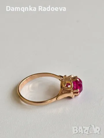 СССР златен пръстен 14 карата, снимка 7 - Пръстени - 49847763