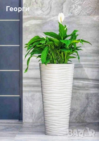 НОВИ! Бели, кръгли кашпи, снимка 3 - Саксии и кашпи - 51618661