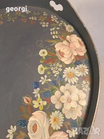 ретро дървен ръчноизрисуван поднос  19/4, снимка 3 - Декорация за дома - 49167336