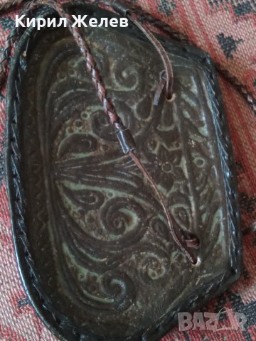 Стара дамска кожена чантичка ръчна маисторска изработка с красиви флорални орнаменти 38777, снимка 8 - Колекции - 41696825