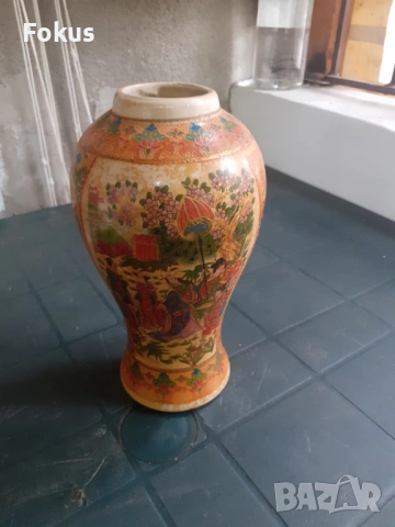 Стара ваза порцелан Сатцума, снимка 2 - Антикварни и старинни предмети - 53313096