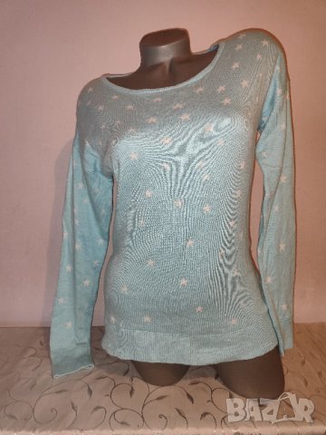 Син пуловер р-р М, снимка 2 - Блузи с дълъг ръкав и пуловери - 42503957