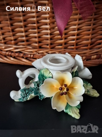 Винтидж свещник *Capodimonte* , снимка 6 - Декорация за дома - 51893367