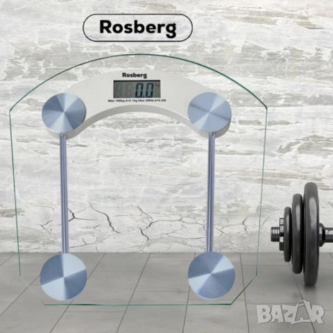 Кантар за тегло дигитален Rosberg, батерия, LCDекран, 180кг, 2 ГОДИНИ ГАРАНЦИЯ, снимка 3 - Друга електроника - 51948121