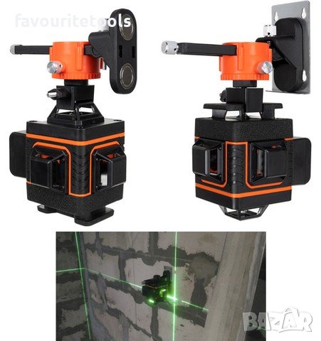 Лазарен нивел Bigstren, 4 зелени лъча, 16 линии, 4D, обхват 25м, 360° завъртане, самонивелиращ се, снимка 9 - Измервателни инструменти - 42562311