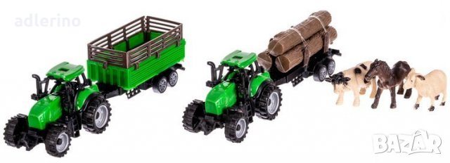 Детска игра Ферма с животни с 2 селскостопански коли, снимка 4 - Коли, камиони, мотори, писти - 34779624