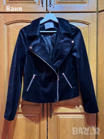 Велурено яке biker