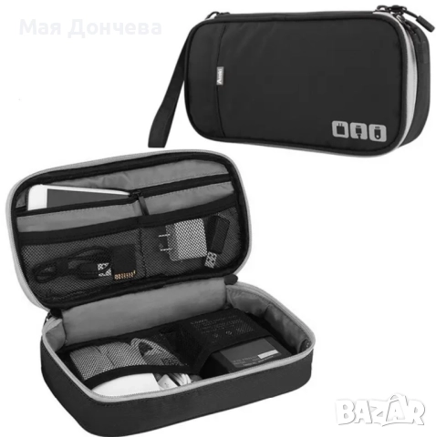 Компактен органайзер с отделения за кабели и аксесоари