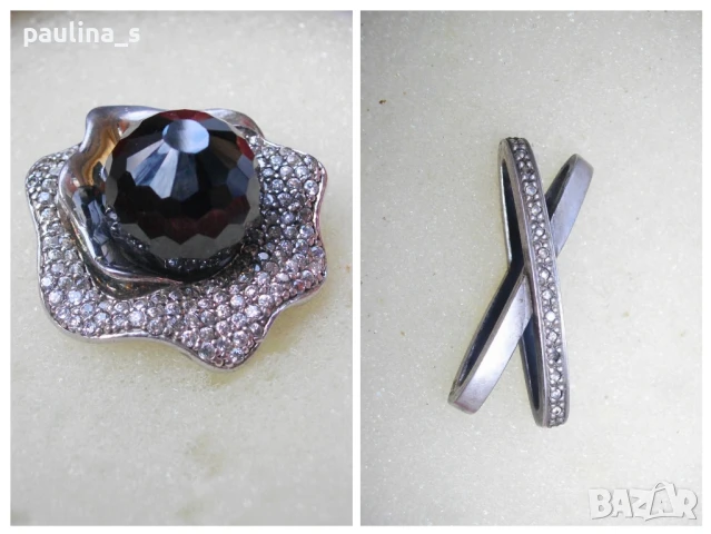 Винтидж / Два различни броя / Масивен дизайнерски медальон Цвете и "Nicolas" / проба 925 