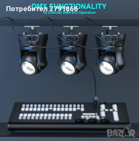 Движеща се двустранна глава d-mx512 LED сценична светлина 30W DJ диско парти светлина с RGBW, нова, снимка 6 - Други - 56243155