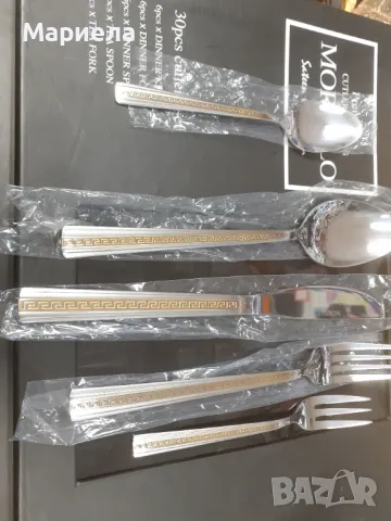 Прибори за хранене 30части със златист кант , Нови прибори в кутия Morello, снимка 4 - Прибори за хранене, готвене и сервиране - 49650916