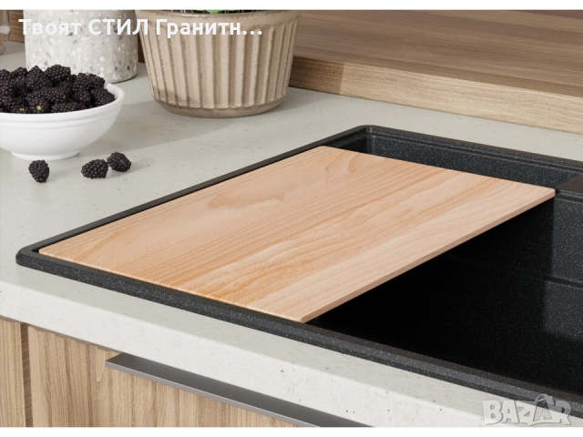 Графит кухненска гранитна мивка Ню Йорк 80 Multispace 780 x 530 мм -22% Ново, снимка 3 - Мивки - 51834713