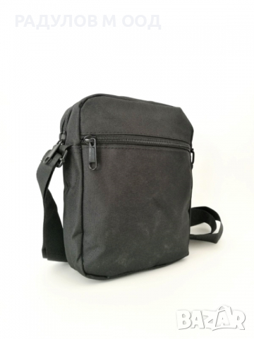 Мъжка чанта от здрав плат, черна / 5068