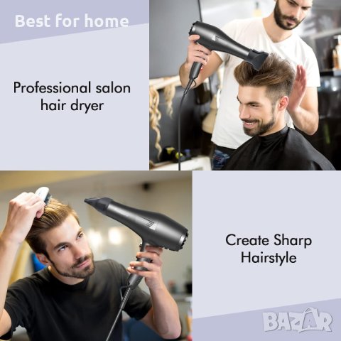 HappyGoo,Професионален йонен сешоар 2400W, с дифузер,4 накрайникак, снимка 3 - Сешоари - 42712685