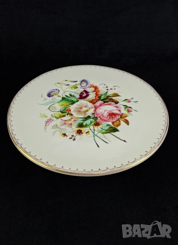 Старо антикварно плато за торта - Christian Fischer, Pirkenhammer, 170 годишно, снимка 2 - Други - 52614189